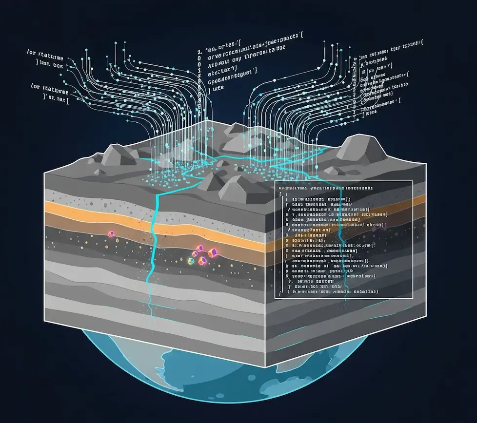 Geólogos en un curso de capacitación sobre software minero